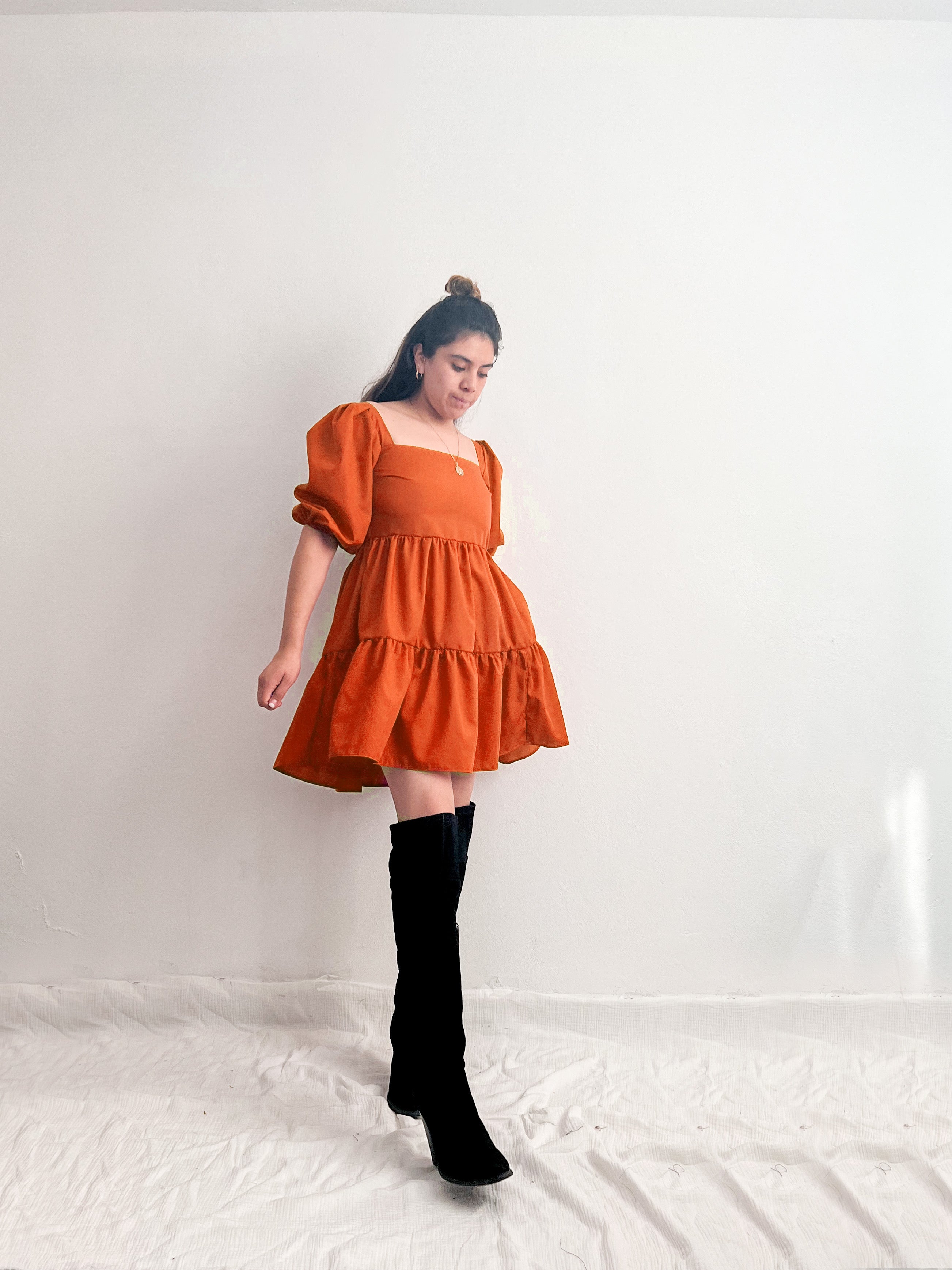 Vestido mini anaranjado